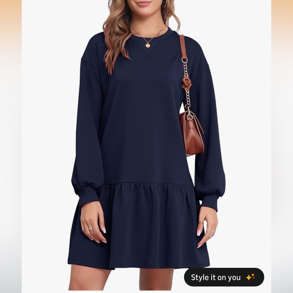NWT Dokuritu Navy Sweatshirt Mini Dress